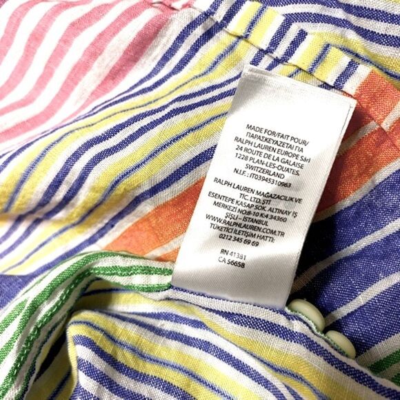 Polo Ralph Lauren Men’s XXL Classic Fit 100% Linen Candy Stripe Button Shirt - Picture 5 of 7